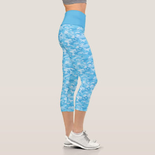 Leggings Capri Camuflaje azul del bebé Capris de alto deseo