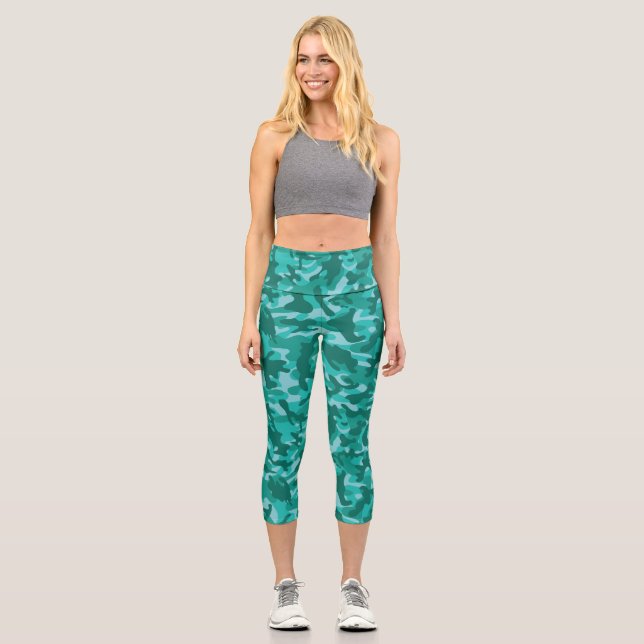 Leggings Capri Camuflaje azul persa (Anverso)