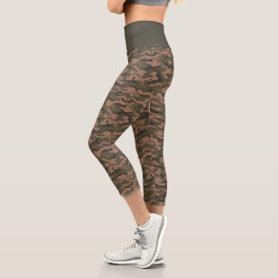 Leggings Capri Camuflaje Cute Mocha Mousse Camo