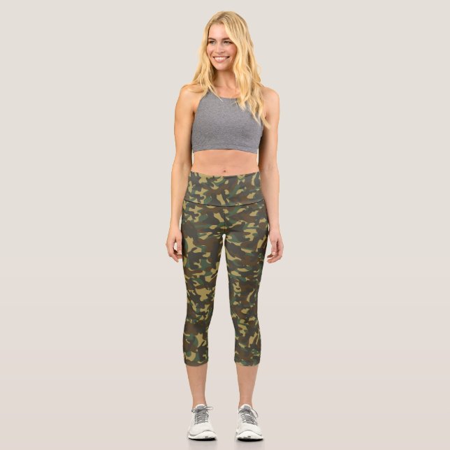 Leggings Capri Camuflaje de bosque  (Anverso)