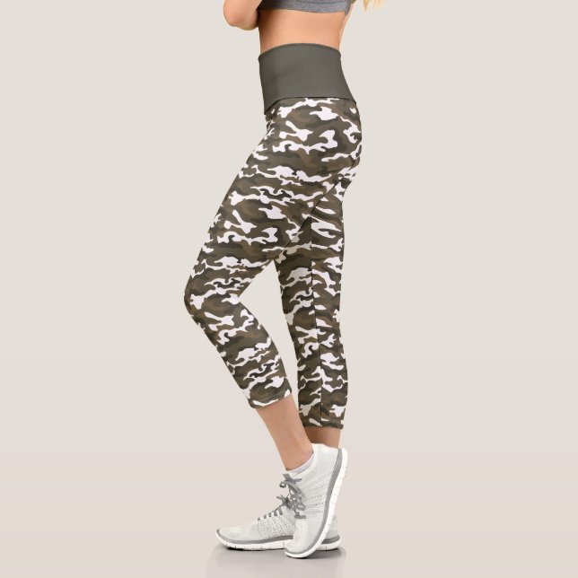 Leggings Capri Camuflaje de camo blanco y verde (Izquierda)