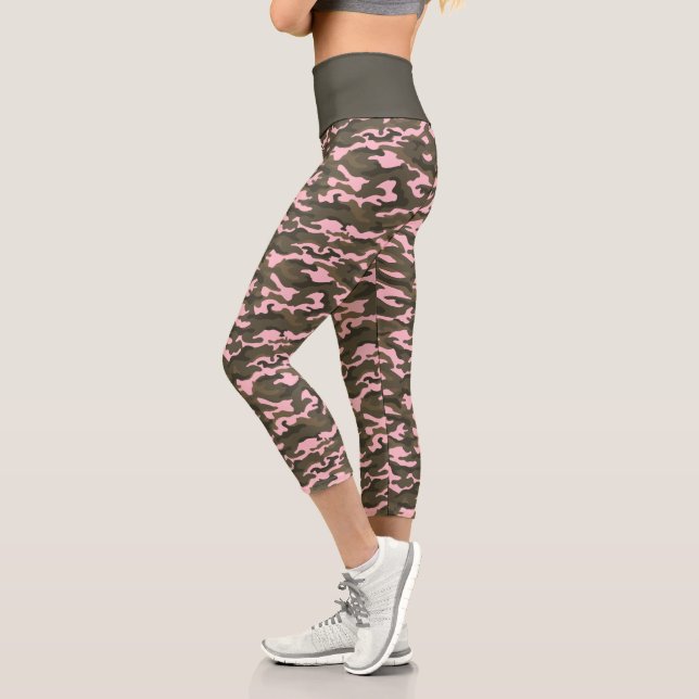 Leggings Capri Camuflaje de camo rosado de candía (Izquierda)