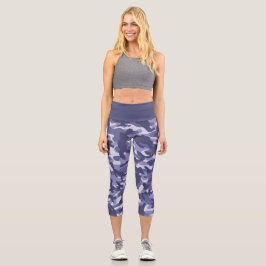 Leggings Capri Camuflaje de la Marina Púrpura