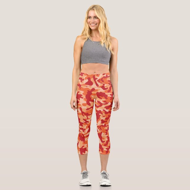 Leggings Capri Camuflaje de lava de albaricoque  (Anverso)