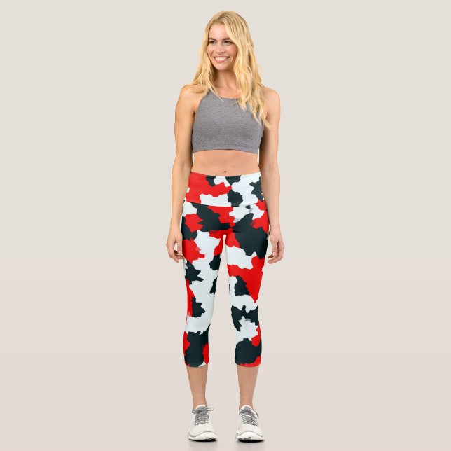 Leggings Capri Camuflaje de mosaico de abstracción geométrica irr (Anverso)