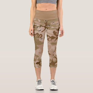 Leggings Capri Camuflaje del desierto con guijarros, militares, e