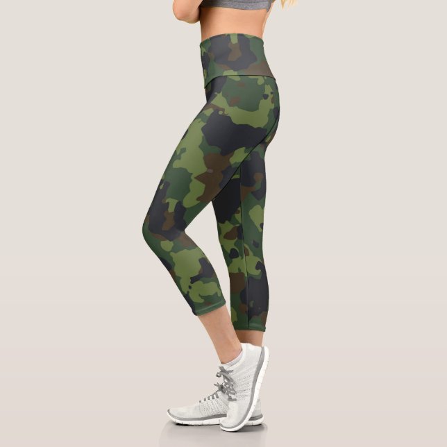 Leggings Capri Camuflaje del Ejército Verde Camo (Izquierda)
