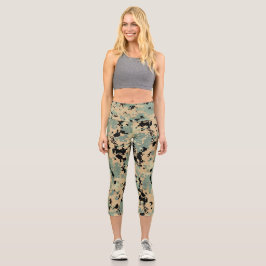 Leggings Capri Camuflaje digital - Patrón de camuflaje más pequeñ