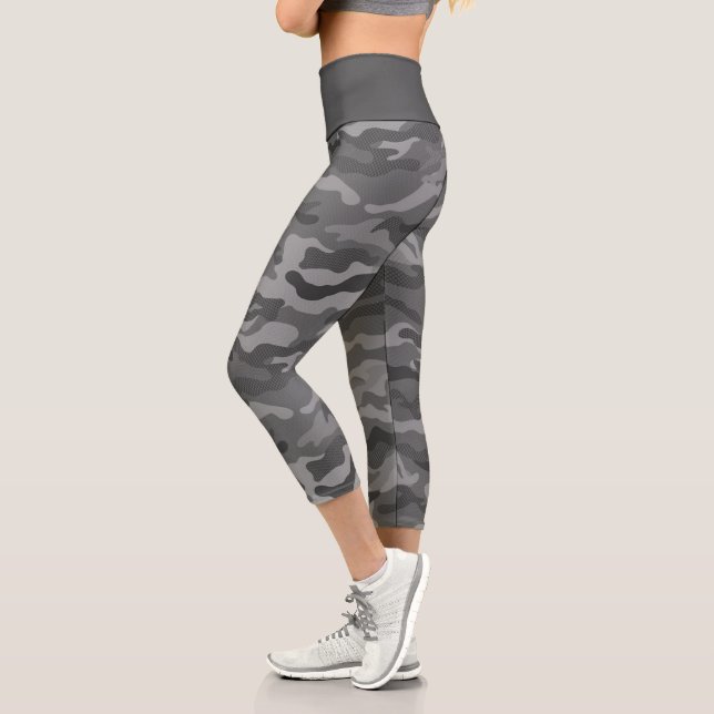 Leggings Capri Camuflaje Gris Militar (Izquierda)