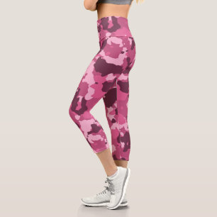 Leggings Capri Camuflaje militar rosa camuflaje