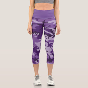 Leggings Capri Camuflaje púrpura, militar, ejército