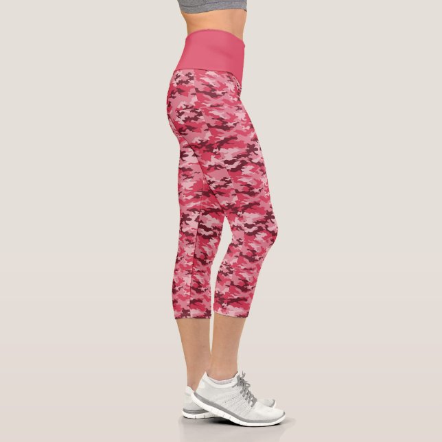 Leggings Capri Camuflaje rosa Capris de alto deseo (Derecha)