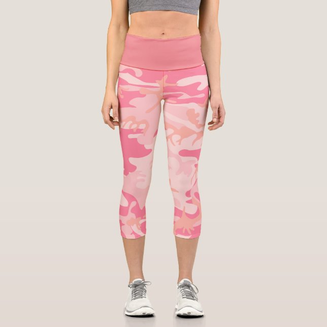 Leggings Capri Camuflaje rosa, ejército, ejército (Anverso)