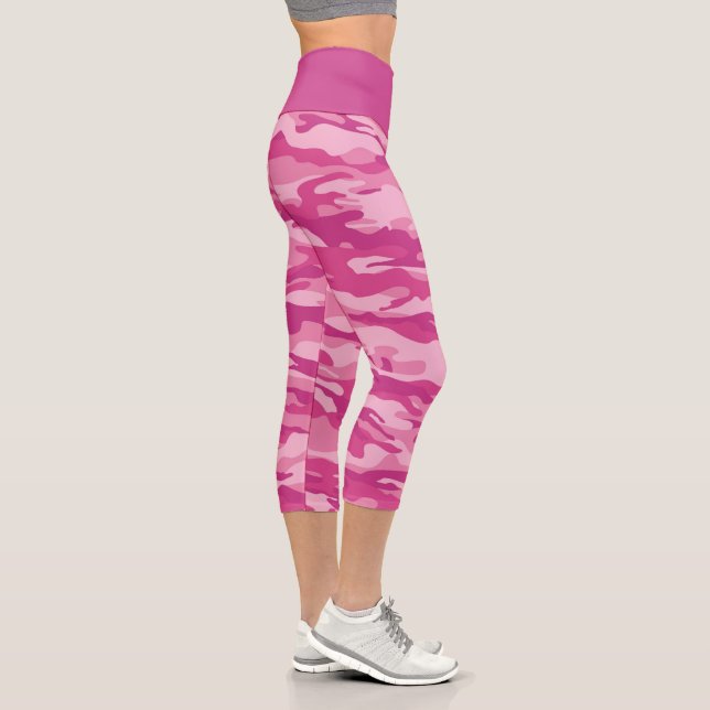 Leggings Capri Camuflaje rosa lindo (Derecha)