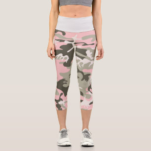 Leggings Capri Camuflaje rosa y verde, militar, militar