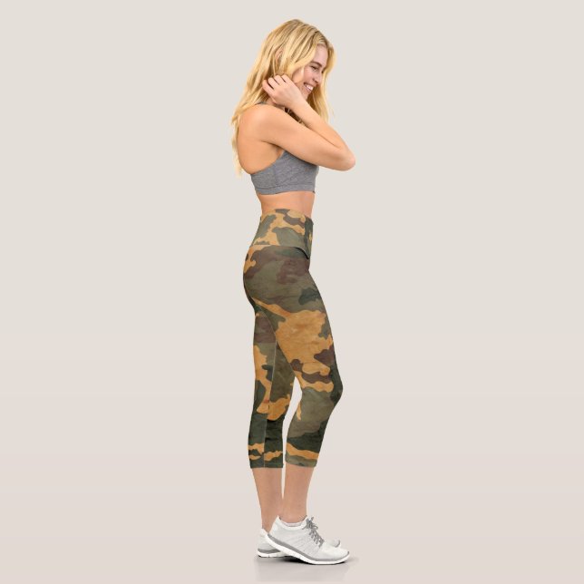 Leggings Capri Camuflaje Verde Desgastado (Derecha)