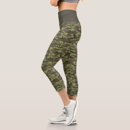 Leggings Capri Camuflaje verde lindo camo