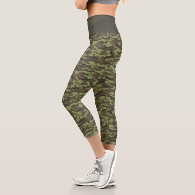 Leggings Capri Camuflaje verde lindo camo (Izquierda)