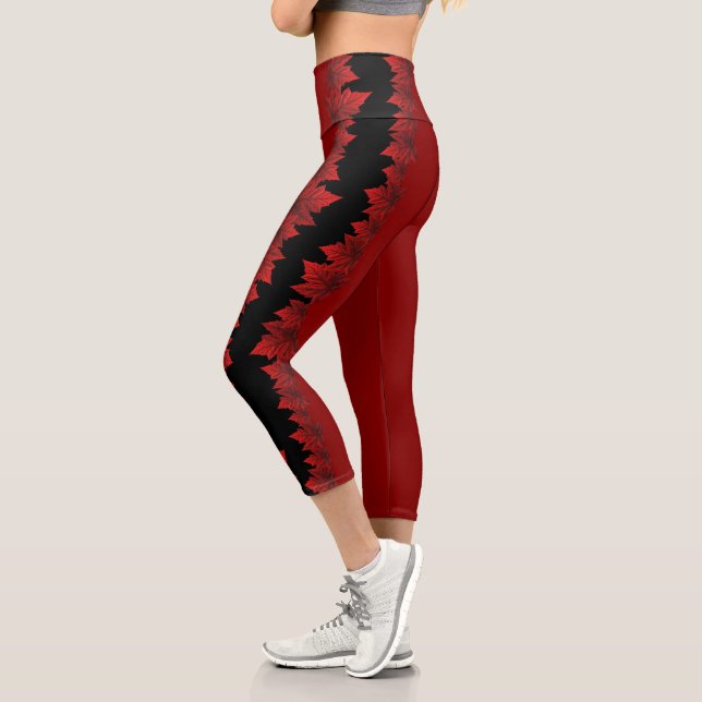 Leggings Capri Canadá Yoga Pants Canada Maple Leaf Team (Izquierda)