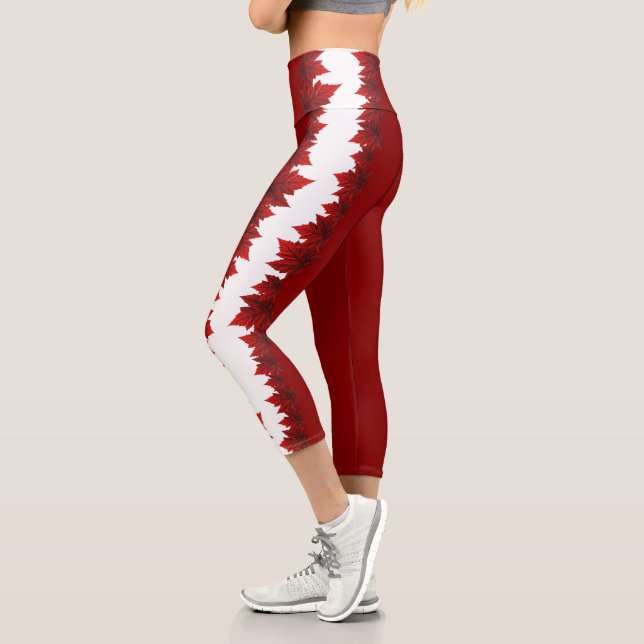 Leggings Capri Canadá Yoga Pants Canada Maple Leaf Team (Izquierda)