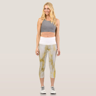 Leggings Capri Caperos de alta Waisted de mármol dorado