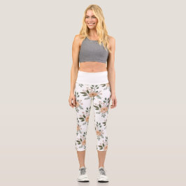 Leggings Capri Capri de cintura alta con estampado floral