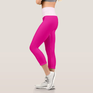 Leggings Capri Capri de cintura alta rosa caliente