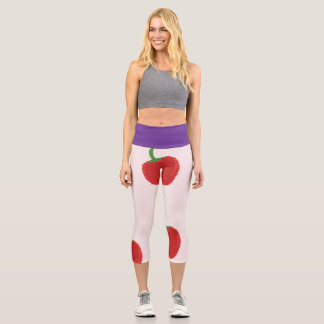 Leggings Capri capri de fresa
