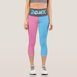 Leggings Capri Capri de graduación moderna rosa, azul y gris