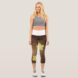 Leggings Capri capri de pintura amarillo
