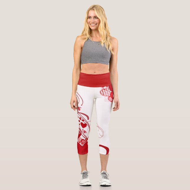 Leggings Capri Capri de Valentine Heart High Waisted (Anverso)