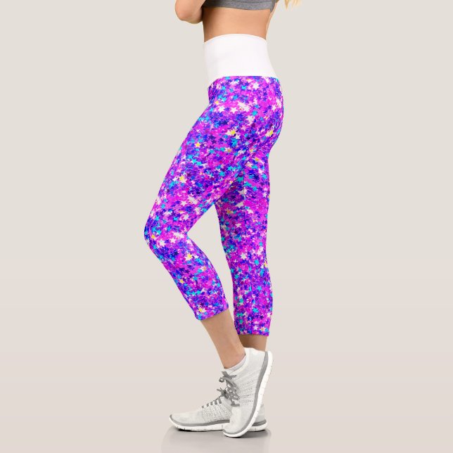 Leggings Capri Capri Leggings, estrella de la fuchsia irlandesa,  (Izquierda)