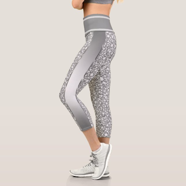 Leggings Capri Capri Leggings, Purpurina blanco (Izquierda)