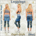 Leggings Capri CAPRI STYLE LEGGINING "Starry Night O.T.R" van Gog<br><div class="desc">Una imagen de "Noche estrellada sobre el Ródano" de Vincent van Gogh aparece en estas coloridas Leggings. Disponible en cinco tamaños para mujeres (XS, S, M, L, XL). Consulte la descripción "Acerca de este producto" a continuación para obtener información general sobre el tamaño y el producto. La imagen cubre el...</div>