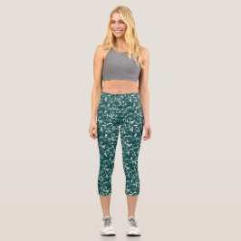 Leggings Capri Capris abstractos verdes para cualquier ocasión