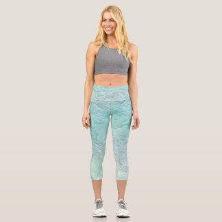 Leggings Capri Capris altas inspiradas en la brisa de las olas de