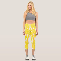 Capris amarillos con lunares amarillos de cintura 
