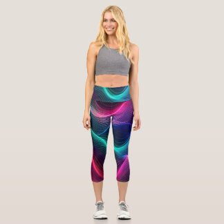 Leggings Capri Capris Aurora Wave de cintura alta
