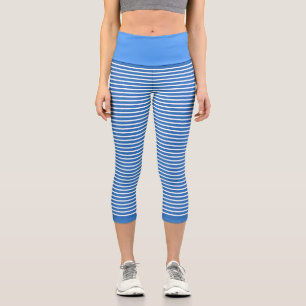 Leggings Capri Capris azul de alto guiño