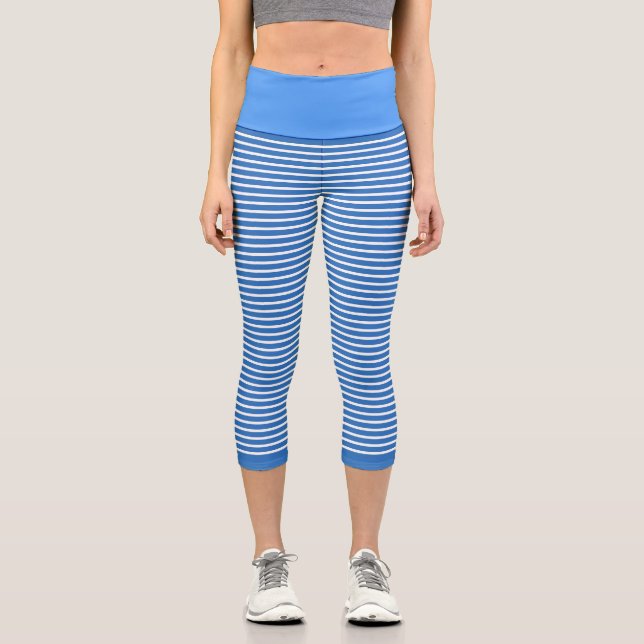 Leggings Capri Capris azul de alto guiño (Anverso)