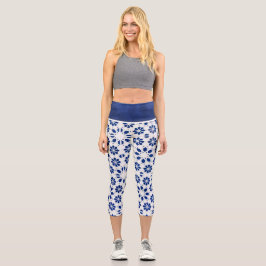 Leggings Capri Capris AZUL High Waisted