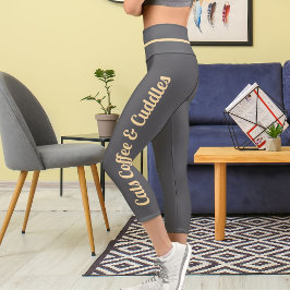 Leggings Capri Capris Beige Oscuro Personalizado De Alto Desgaste