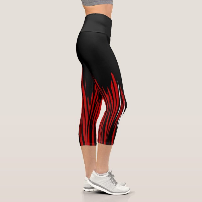Leggings Capri Capris blanco rojo negro  (Derecha)