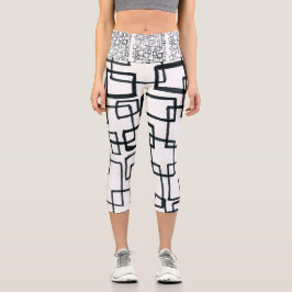 Leggings Capri Capris blanco y negro de alto deseo