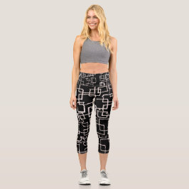 Leggings Capri Capris blanco y negro de alto deseo