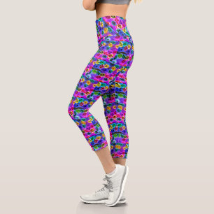 Leggings Capri Capris colorido de alto guiño