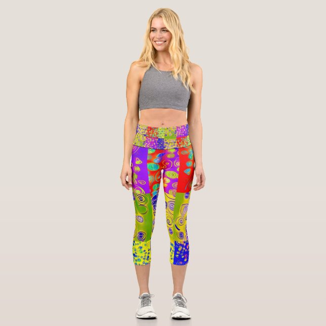 Leggings Capri Capris colorido de alto guiño (Anverso)