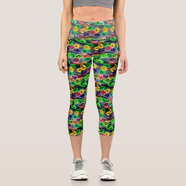 Leggings Capri Capris colorido de alto guiño (Anverso)