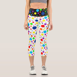 Leggings Capri Capris con puntos de arco iris