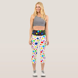 Leggings Capri Capris con puntos de arco iris